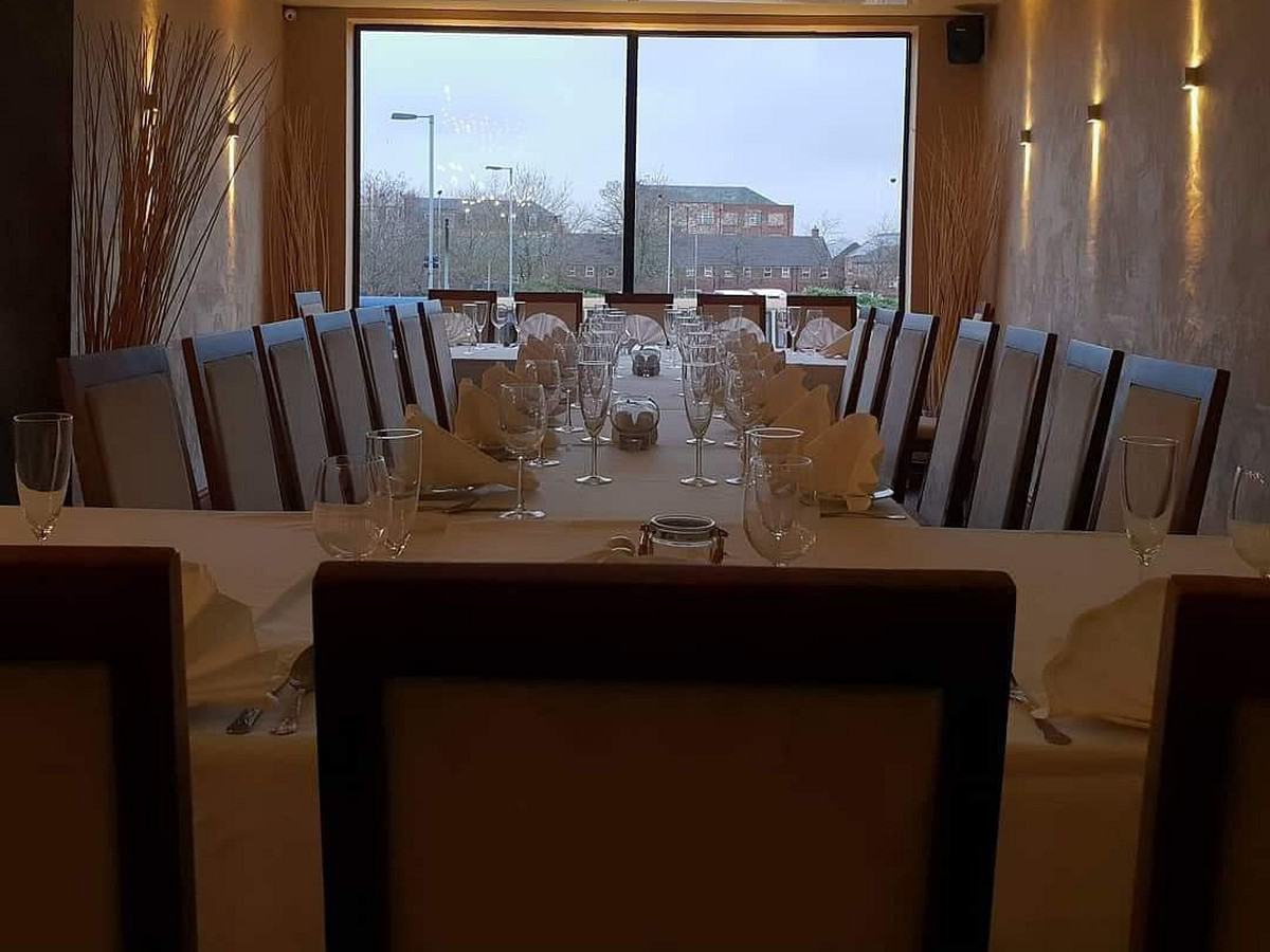 The R30 Lounge, a long table set for a private dinner