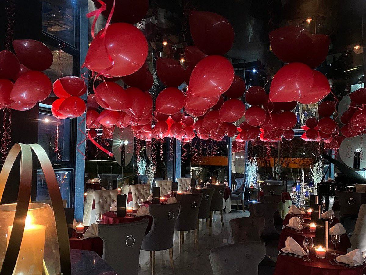 The lounge dressed for a celebration